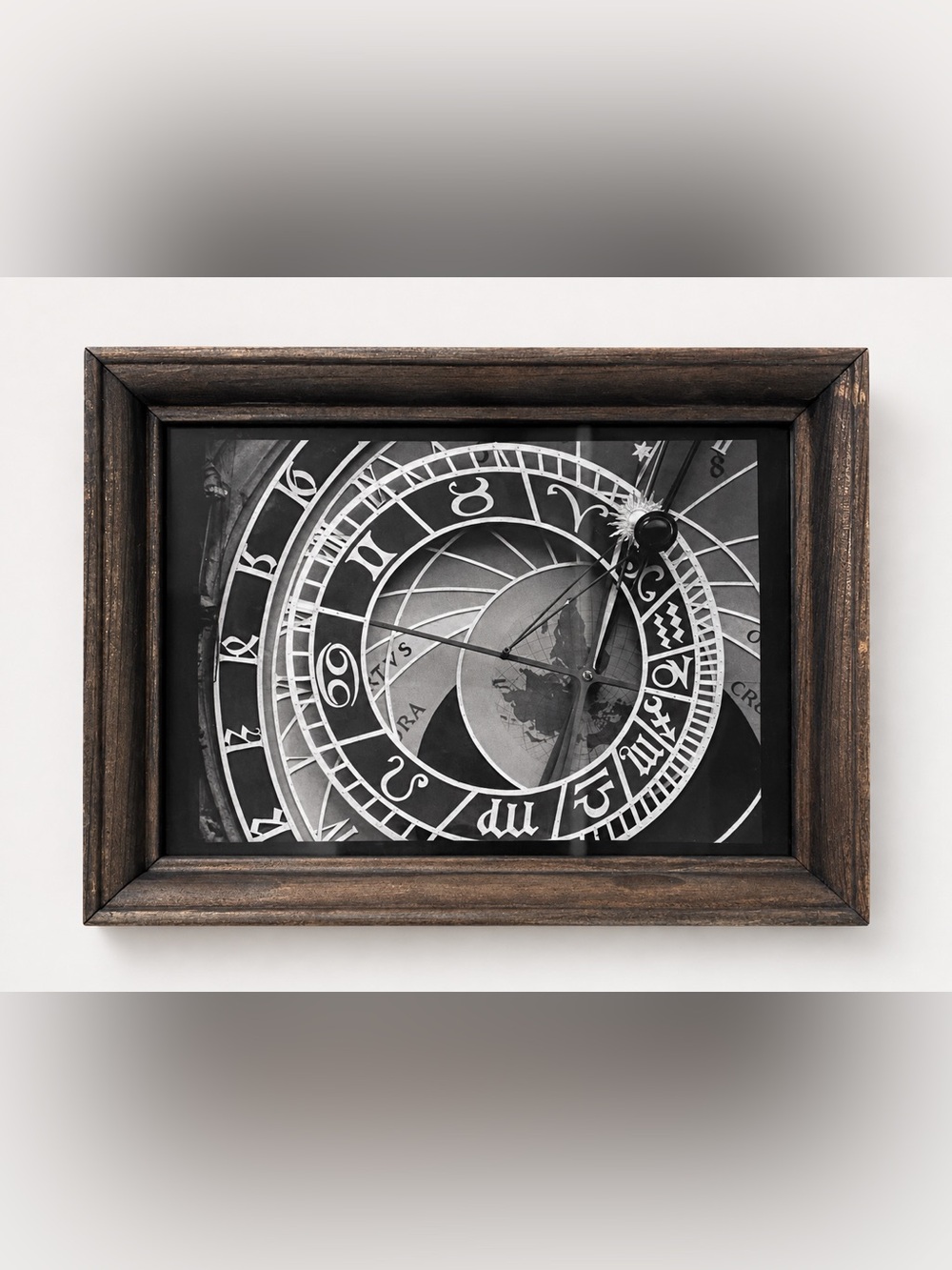 Black and White Astrolabe Wall Clock Art